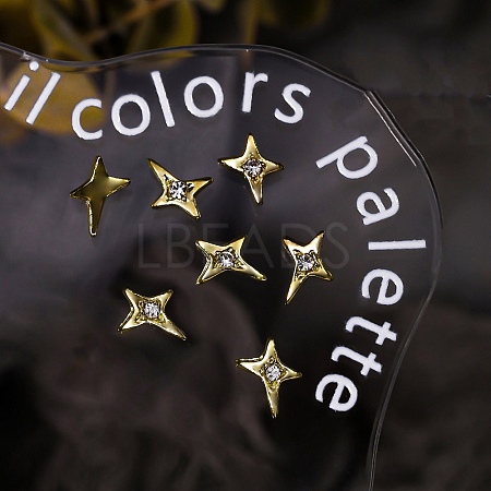 Star Alloy Rhinestone Cabochons MRMJ-WH0075-114-06-1