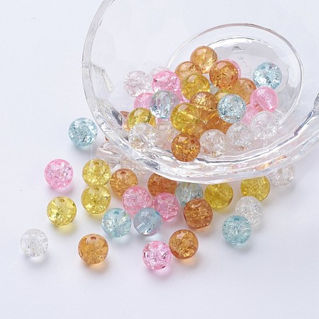 Baking Paint Crackle Glass Beads DGLA-X0006-8mm-13-1