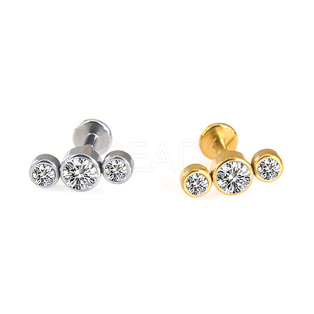 316L Surgical Stainless Steel & G23 Titanium Crystal Rhinestone Labrets for Women Men WG3A239-09-1