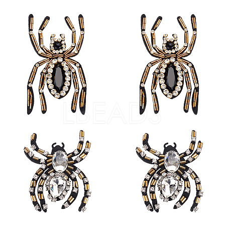 WADORN 4Pcs 2 Styles Spider Shape Appliques DIY-WR0002-53-1