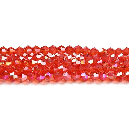 Transparent Electroplate Glass Beads Strands EGLA-A039-T4mm-B14-1