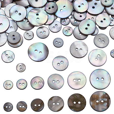 120Pcs 6 Styles 2-Hole Natural Shell Buttons BUTT-FG0001-47-1