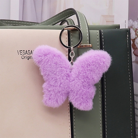 Imitation Rabbit Fur Keychain PW-WGED029-05-1