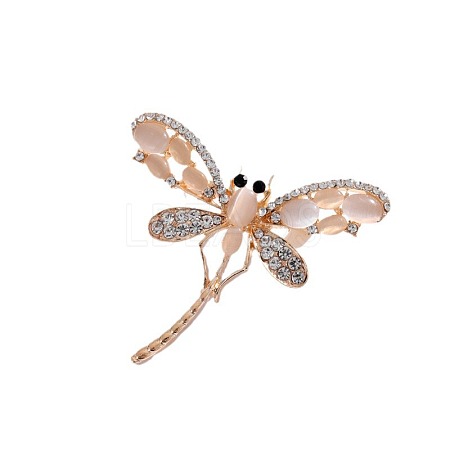 Dragonfly Alloy Crystal Rhinestone Insect Brooch PW-WG14DEB-01-1