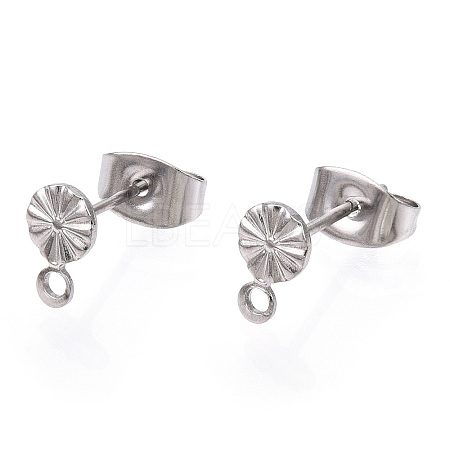 Non-Tarnish 304 Stainless Steel Stud Earring Findings STAS-E192-01P-02-1