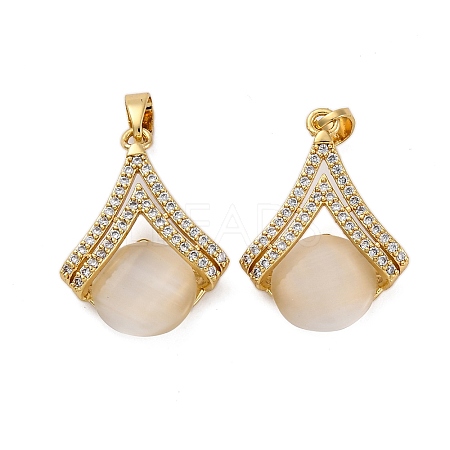 Brass Resin Pendants KK-V009-06G-1