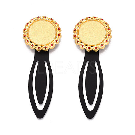 Alloy & Iron Bookmark Cabochon Settings PALLOY-N184-08G-1