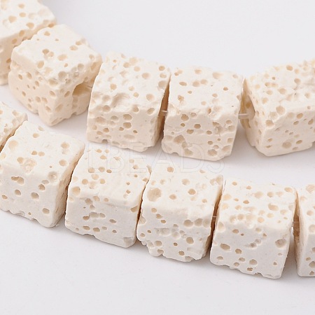 Synthetic Lava Rock Bead Strands G-N0104-8mm-11-1