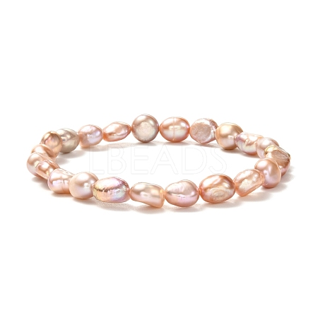 Natural Pearl Stretch Bracelets for Women Girl BJEW-JB06855-01-1