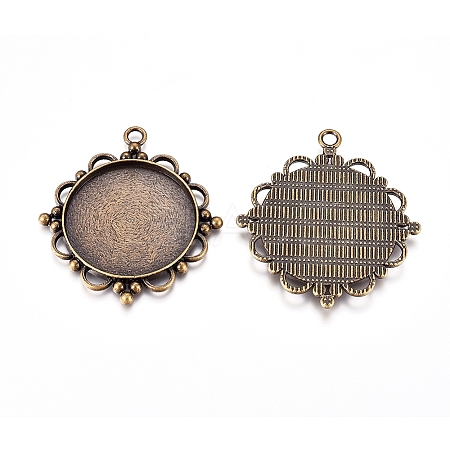 Tibetan Style Zinc Alloy Pendant Cabochon Settings LS-TIBEP-M003-16AB-NR-1