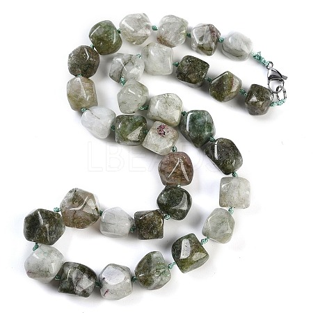 Dyed Natural White Jade Imitation Tourmaline Nuggets Beaded Necklaces for Women Men NJEW-K388-01K-1