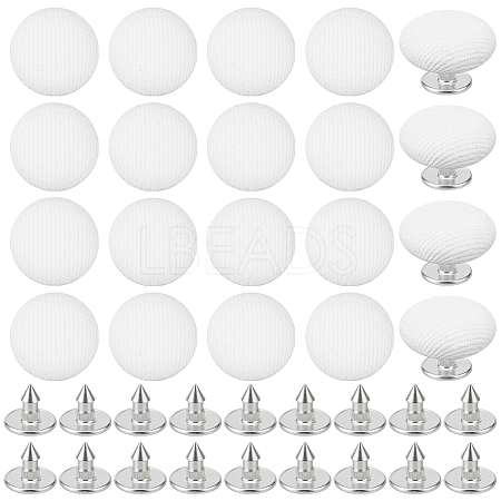 24Pcs Pure Cotton Covered Iron Buttons BUTT-BC0001-19C-1