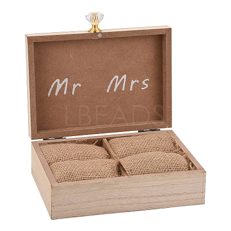 Gorgecraft Rectangle Wooden Wedding Double Ring Box OBOX-GF0001-09-1