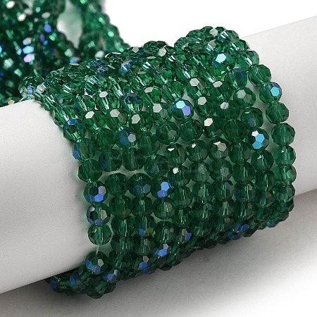 Electroplate Transparent Glass Beads Strands EGLA-A035-T4mm-L18-1