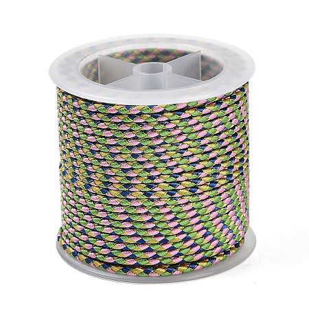 11M Polyester Braided Cord with Cotton Core & Metallic Thread OCOR-Z006-01-22-1