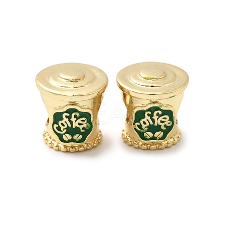 Brass Micro Pave Cubic Zirconia European Beads KK-H519-01G-1