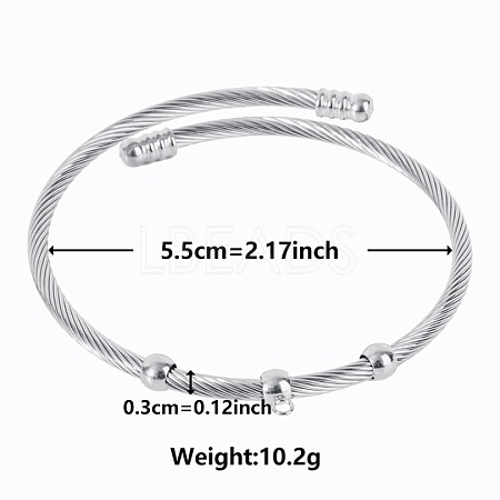 Non-Tarnish Elegant and Stylish Design 304 Stainless Steel Adjustable Bangles for Women GW7312-1-1