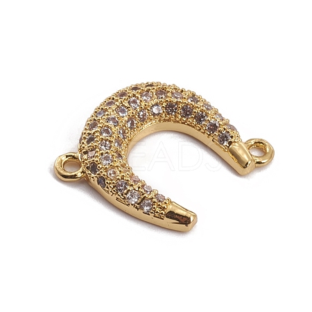 Brass Micro Pave Clear Cubic Zirconia Links connectors ZIRC-L091-043G-1