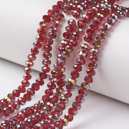 Electroplate Transparent Glass Beads Strands EGLA-A034-T6mm-S03-1