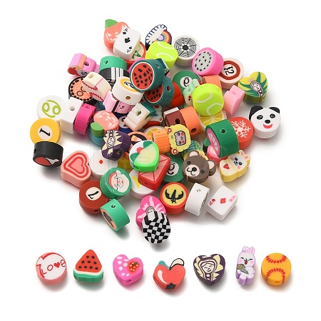 Handmade Polymer Clay Beads CLAY-XCP0001-27-1