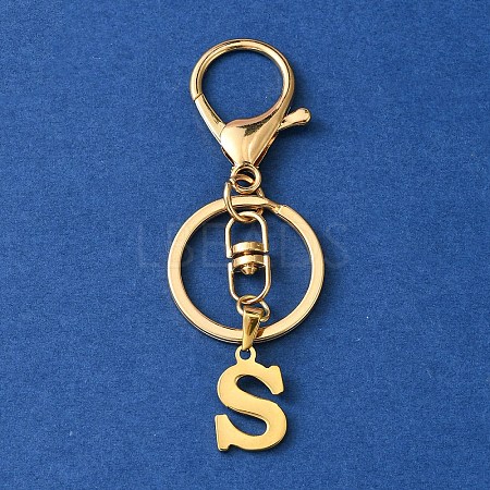 304 Stainless Steel Initial Letter Charm Keychains KEYC-YW00005-19-1