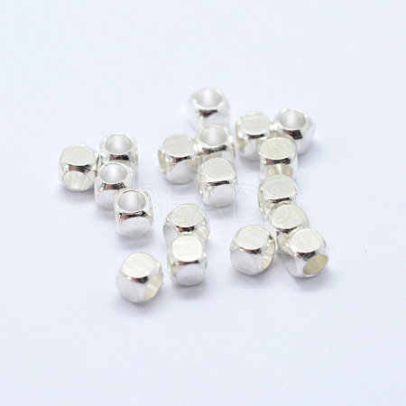 Cube Brass Spacer Beads KK-L015A-01S-1