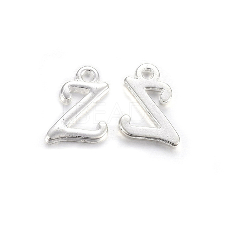 Silver Color Plated Alloy Letter Pendants PALLOY-J718-01S-Z-1