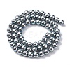 UV Plating Pearlized Glass Pearl Beads Strands GLAA-F128-01A-T23-4