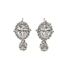 Oval Brass Micro Pave Clear Cubic Zirconia Stud Earring Findings KK-C107-07P-1