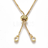 Adjustable Brass Cubic Zirconia(Random Mixed Color) Slider Bracelets BJEW-S141-01-3