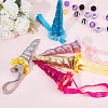 5Pcs 5 Colors Cloth Unicorn Horn Headbands for Kids OHAR-DR0001-01-4