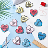 16Pcs 4 Colors Heart Computerized Embroidery Cloth Iron on Patches DIY-FG0004-41-4