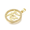 Rack Plating Brass Micro Pave Clear Cubic Zirconia Hollow Connector Charms KK-M079-09G-2