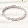 304 Stainless Steel Roman Numerals Hinged Cuff Bangles for Women SA-CBAC920-12P-1