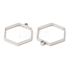 Non-Tarnish 304 Stainless Steel Open Back Bezel Hexagon Pendants STAS-Z040-12P-2