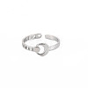 304 Stainless Steel Moon Open Cuff Ring for Women RJEW-S405-235P-1