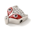 Rack Plating Brass Micro Pave Clear Cubic Zirconia with Enamel Pendant KK-P267-18P-2