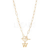 304 Stainless Steel Letter Pendant Necklaces NJEW-LP0001-52W-G-1