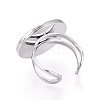 304 Stainless Steel Cuff Ring Findings STAS-S080-040H-P-4
