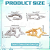2Pcs 2 Colors 925 Sterling Silver Fold Over Clasps STER-PH0001-99-2