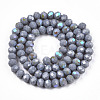 Electroplate Opaque Solid Color Glass Beads Strands EGLA-A034-P1mm-L23-2