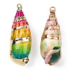 Spray Painted & Electroplate Spiral Shell Pendants SSHEL-T010-02A-3