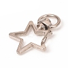 Star Shape Zinc Alloy Swivel Lobster Clasps IFIN-WH0053-02P-2