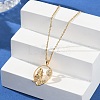 Brass Clear Cubic Zirconia Pendant Necklaces for Women NJEW-B121-01G-02-2