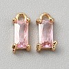 Golden Plated Brass Cubic Zirconia Charms LS-ZIRC-WH0015-01G-07-1