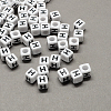 Large Hole Acrylic Letter European Beads SACR-Q103-6mm-01H-1
