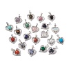 Natural & Synthetic Mixed Gemstone Pendants G-P484-04P-1