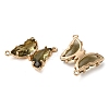 Brass Pave Faceted Glass Connector Charms FIND-Z020-04S-2