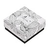 Flower Print Cardboard Paper Jewelry Storage Boxes CON-P022-01C-1