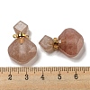 Rhombus Natural Strawberry Quartz Perfume Bottle Pendants G-H241-01G-G-3
